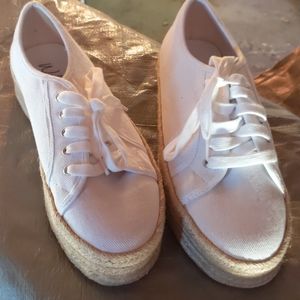Canvas wedge sneakers